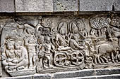 Prambanan - Ramayana reliefs of Shiva Temple. 